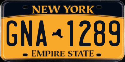 NY license plate GNA1289