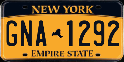 NY license plate GNA1292