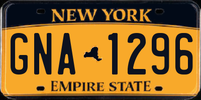 NY license plate GNA1296