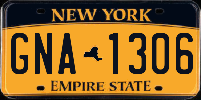 NY license plate GNA1306