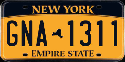 NY license plate GNA1311