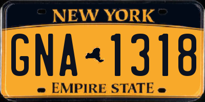 NY license plate GNA1318