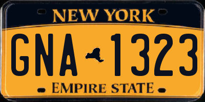 NY license plate GNA1323