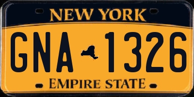 NY license plate GNA1326