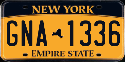 NY license plate GNA1336