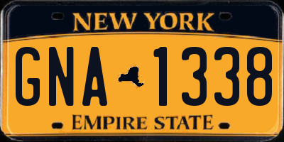 NY license plate GNA1338