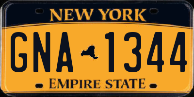 NY license plate GNA1344