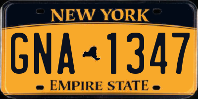 NY license plate GNA1347