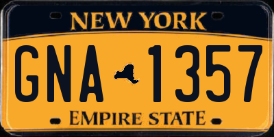 NY license plate GNA1357