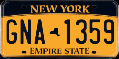 NY license plate GNA1359