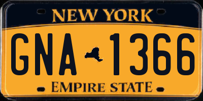 NY license plate GNA1366