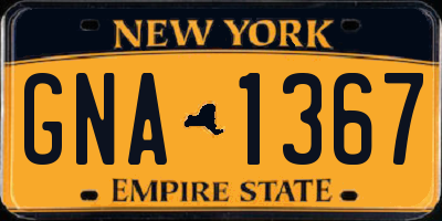 NY license plate GNA1367