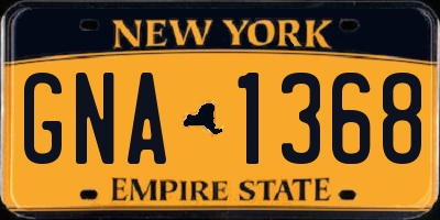 NY license plate GNA1368
