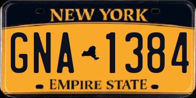NY license plate GNA1384