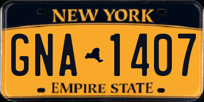 NY license plate GNA1407