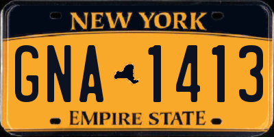 NY license plate GNA1413