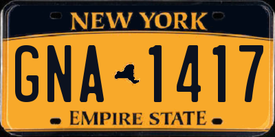 NY license plate GNA1417