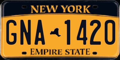 NY license plate GNA1420