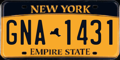 NY license plate GNA1431