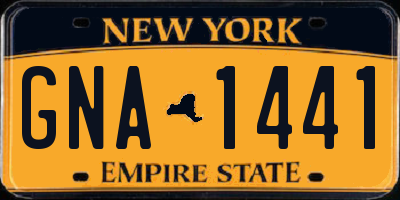 NY license plate GNA1441
