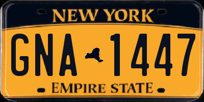 NY license plate GNA1447
