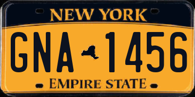 NY license plate GNA1456