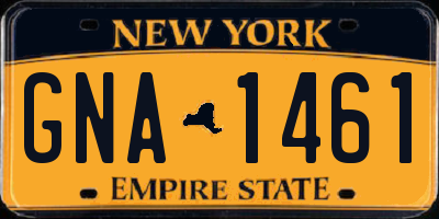 NY license plate GNA1461