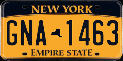 NY license plate GNA1463