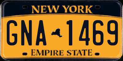 NY license plate GNA1469