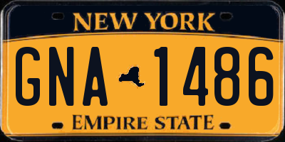 NY license plate GNA1486