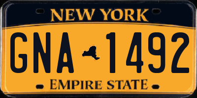 NY license plate GNA1492