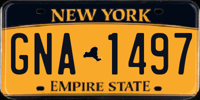 NY license plate GNA1497