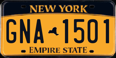 NY license plate GNA1501
