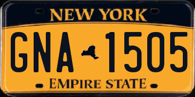 NY license plate GNA1505