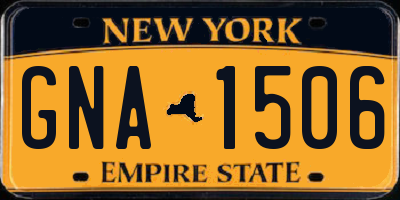 NY license plate GNA1506