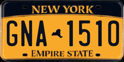 NY license plate GNA1510