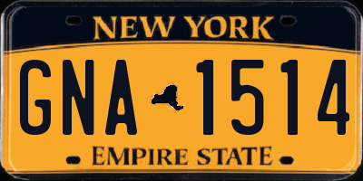 NY license plate GNA1514