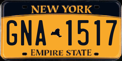NY license plate GNA1517