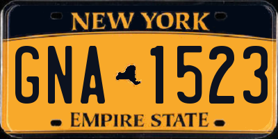 NY license plate GNA1523