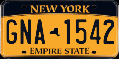 NY license plate GNA1542