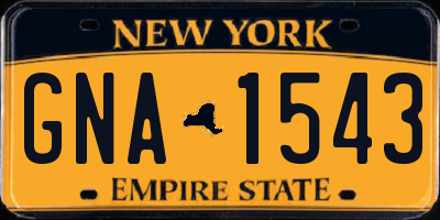 NY license plate GNA1543