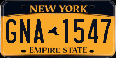 NY license plate GNA1547