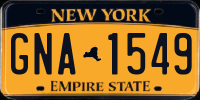 NY license plate GNA1549