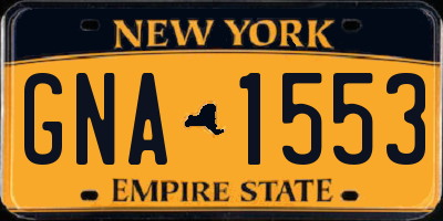 NY license plate GNA1553