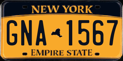 NY license plate GNA1567