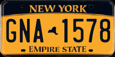 NY license plate GNA1578