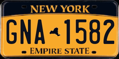 NY license plate GNA1582