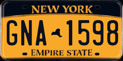 NY license plate GNA1598