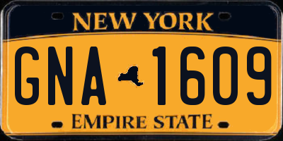 NY license plate GNA1609