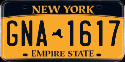 NY license plate GNA1617